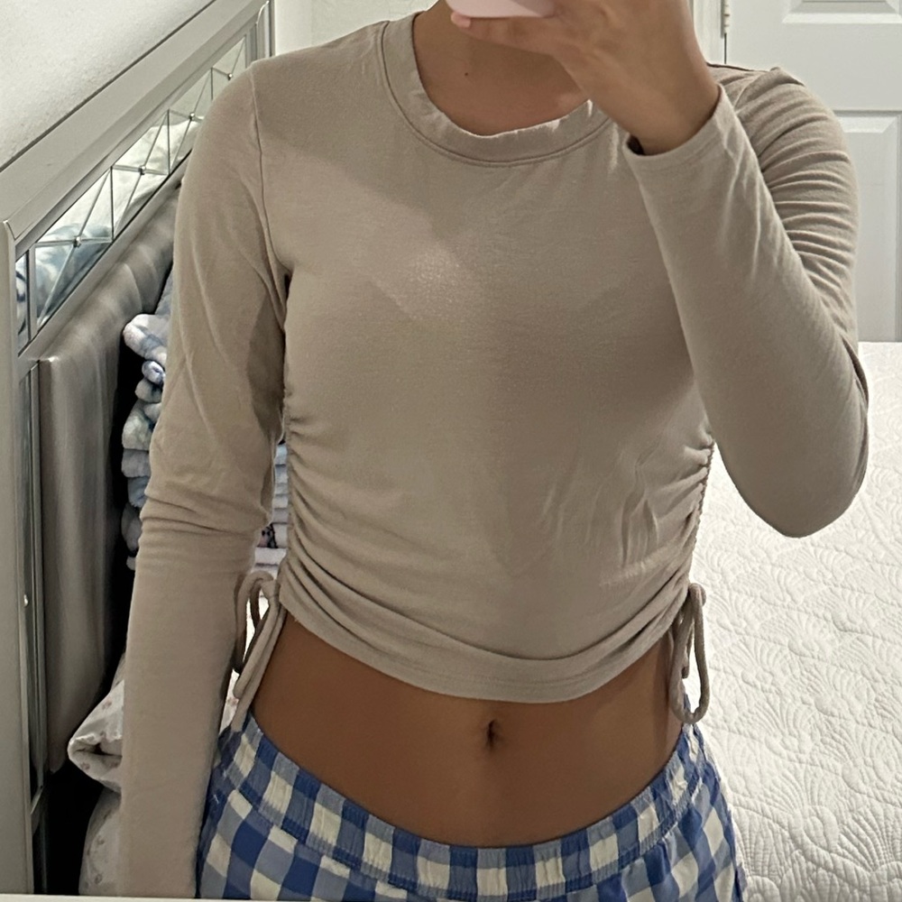 Beige Long Sleeve Women's Top